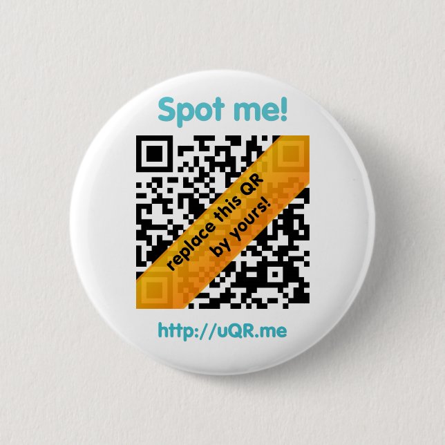 Macaron Rond 5 Cm bouton d'uQR.me (Devant)