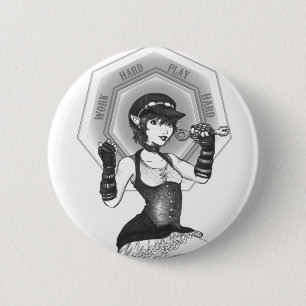Macaron Rond 5 Cm Bouton dur de lutin de Steampunk de travail