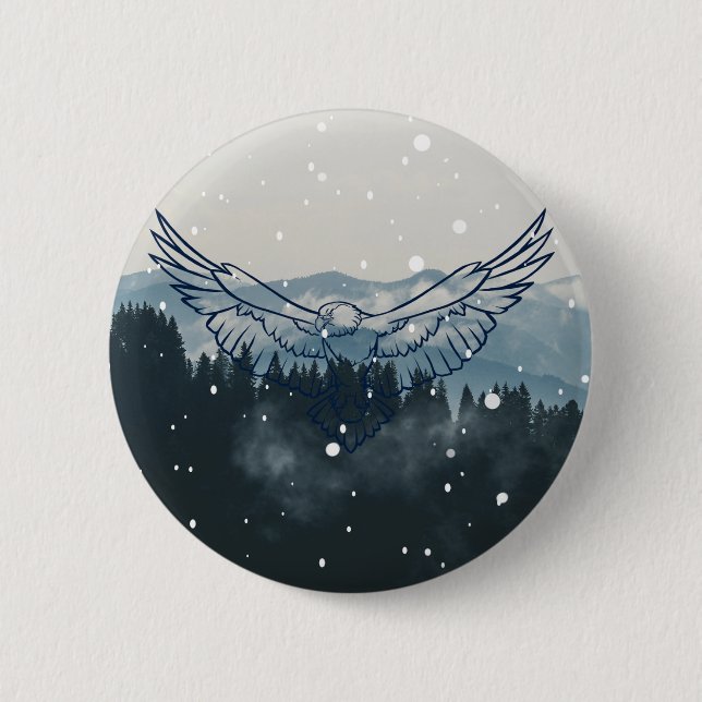 Macaron Rond 5 Cm Bouton Eagle Mountain (Devant)