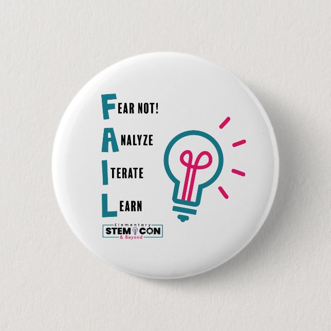 Macaron Rond 5 Cm Bouton ÉCHEC (Devant)