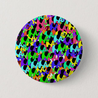 Macaron Rond 5 Cm Bouton éléphants arc-en-ciel