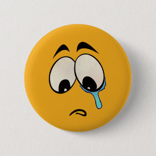 Macaron Rond 5 Cm Bouton Emoji triste