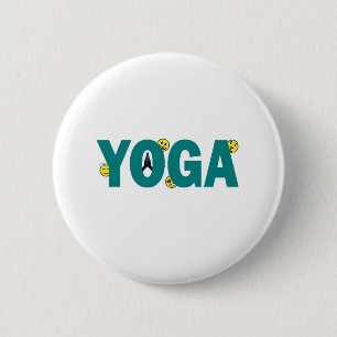 Macaron Rond 5 Cm Bouton Emoji Yoga