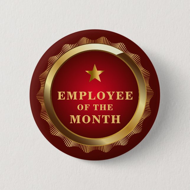 Macaron Rond 5 Cm Bouton Employé du mois Gold Stars (Devant)