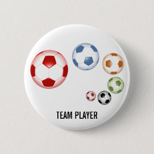 Macaron Rond 5 Cm Bouton ensemble de ballons de football multicolore