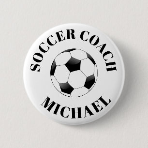 Macaron Rond 5 Cm Bouton entraîneur de soccer personnalisé