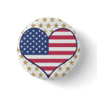 Bouton épingle Coeur du drapeau des États-Unis