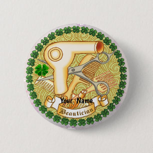 Macaron Rond 5 Cm Bouton épinglé de beautician irlandais