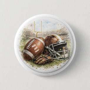 Macaron Rond 5 Cm Bouton épinglé de football américain Fan de spor