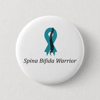 Macaron Rond 5 Cm Bouton épingle du guerrier Spina Bifida avec ruban