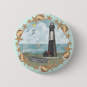 Macaron Rond 5 Cm Bouton épingle du phare Georgia Shells