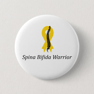 Macaron Rond 5 Cm Bouton épingle guerrier Spina Bifida avec ruban ja