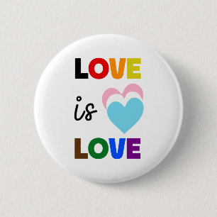 Macaron Rond 5 Cm Bouton épinglé "L'AMOUR EST L'AMOUR"
