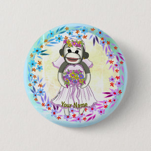 Macaron Rond 5 Cm Bouton épingle mariage de la mariée de singe de ré