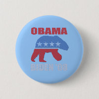 Bouton Épinglé Ours Polaire Obama Biden '08