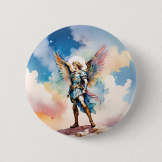 Macaron Rond 5 Cm Bouton épingle St Michael Archangel