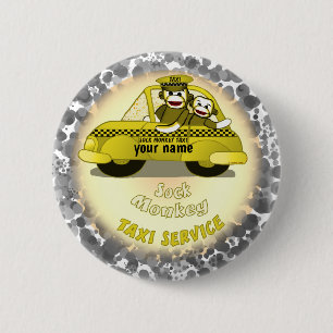 Macaron Rond 5 Cm Bouton épinglé Taxi Singe Chaussette