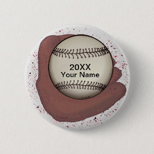 Macaron Rond 5 Cm Bouton épinglette de gant de baseball