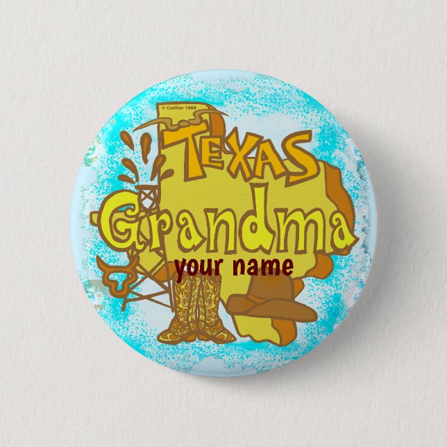 Macaron Rond 5 Cm Bouton épinglette Texas Grandma (Devant)