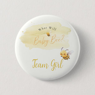 Macaron Rond 5 Cm Bouton Équipe Fille Révélation du Sexe de Bébé Abe