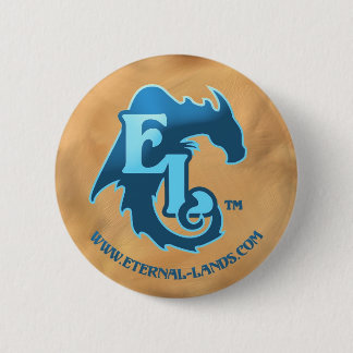 Macaron Rond 5 Cm Bouton éternel de logo de terres, bleu
