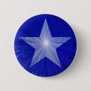 Macaron Rond 5 Cm Bouton étoile bleu foncé