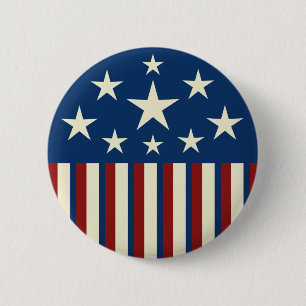 Macaron Rond 5 Cm Bouton étoile patriotique