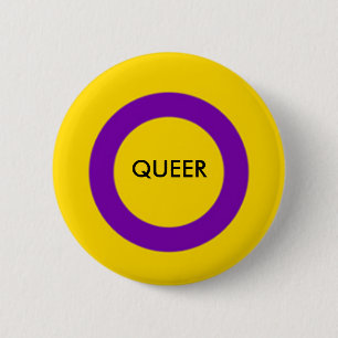 Macaron Rond 5 Cm Bouton étrange de fierté d'Intersex