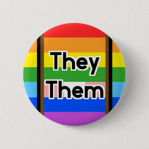 Macaron Rond 5 Cm Bouton étrange de pronom de SCV ils ils