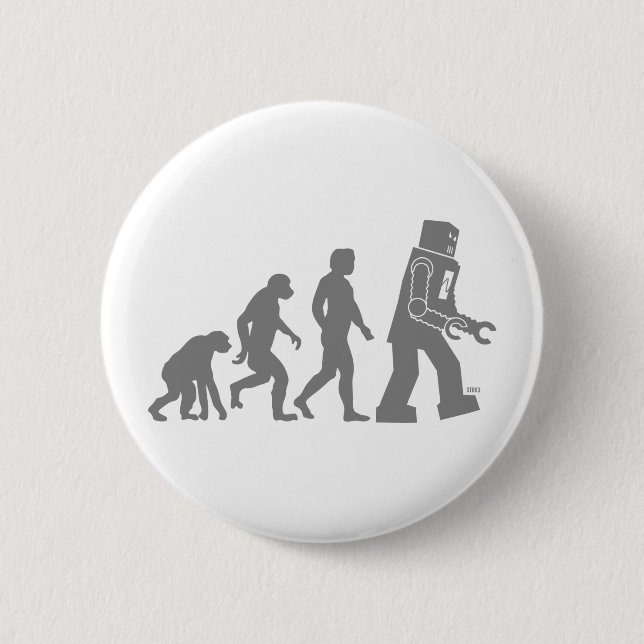 Macaron Rond 5 Cm Bouton Évolution du robot (Devant)