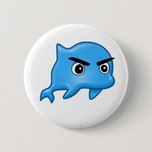 Macaron Rond 5 Cm Bouton fâché de dauphin