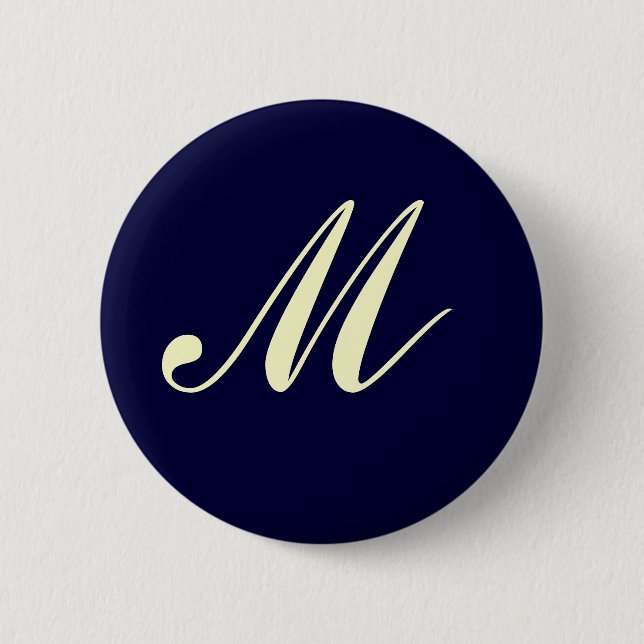 Macaron Rond 5 Cm Bouton fait sur commande de monogramme (Devant)