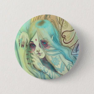 Macaron Rond 5 Cm Bouton féerique bleu