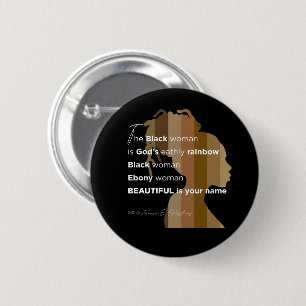 Macaron Rond 5 Cm Bouton « Femme d'ébène »