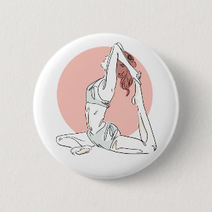 Macaron Rond 5 Cm Bouton Femme Yoga