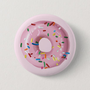 Macaron Rond 5 Cm Bouton Fête de l'Anniversaire rose Saupoudrer