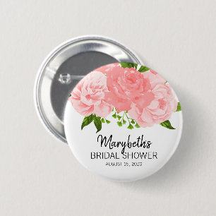 Macaron Rond 5 Cm Bouton Fête des mariées florale de l'aquarelle de