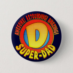 Macaron Rond 5 Cm Bouton Fête des pères Super Papa