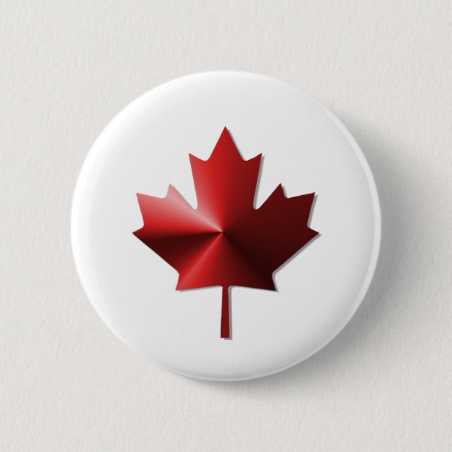 Macaron Rond 5 Cm Bouton Feuille d'érable drapeau du Canada (Devant)
