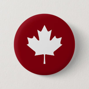 Macaron Rond 5 Cm Bouton Feuille d'érable du Canada - Couleurs inver
