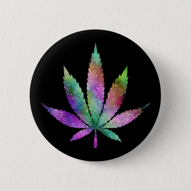 Macaron Rond 5 Cm Bouton Feuille Galaxy (Devant)