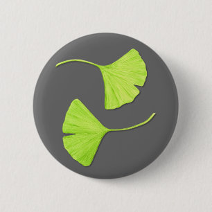 Macaron Rond 5 Cm Bouton Feuille Ginkgo