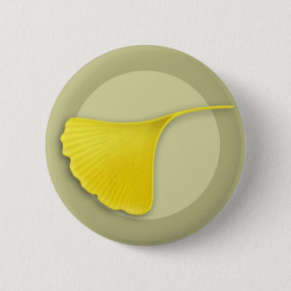 Macaron Rond 5 Cm Bouton Feuille Ginkgo automne