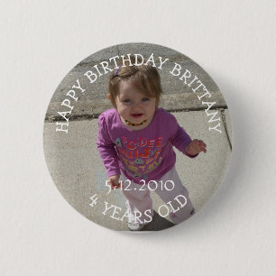 Macaron Rond 5 Cm Bouton Fille d'anniversaire personnalisé