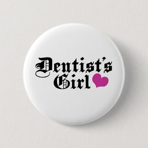 Macaron Rond 5 Cm Bouton Fille Dentiste