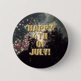Macaron Rond 5 Cm Bouton Fireworks 18 4 juillet