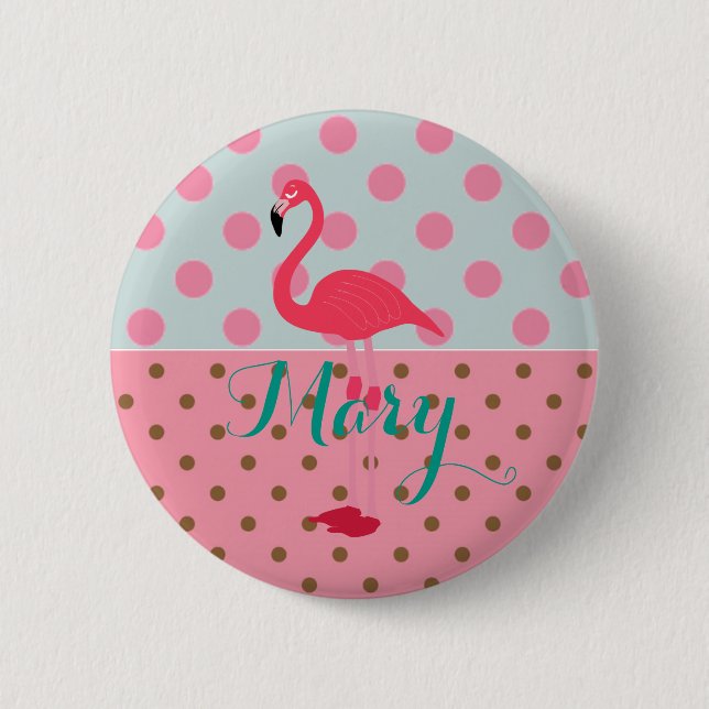 Macaron Rond 5 Cm Bouton Flamant rose Party pour la fête (Devant)