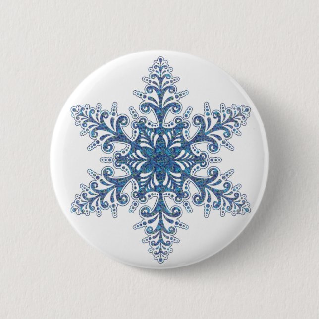 Macaron Rond 5 Cm Bouton Flèche de neige bleu (Devant)