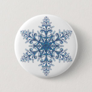 Macaron Rond 5 Cm Bouton Flèche de neige bleu