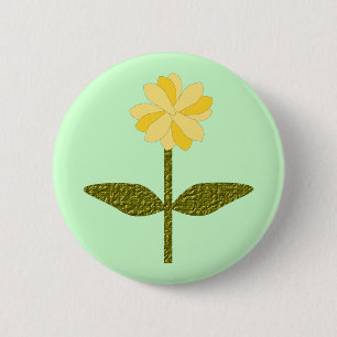 Macaron Rond 5 Cm Bouton Fleur de marguerite jaune